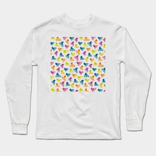 Funky Inline Skates on White Long Sleeve T-Shirt